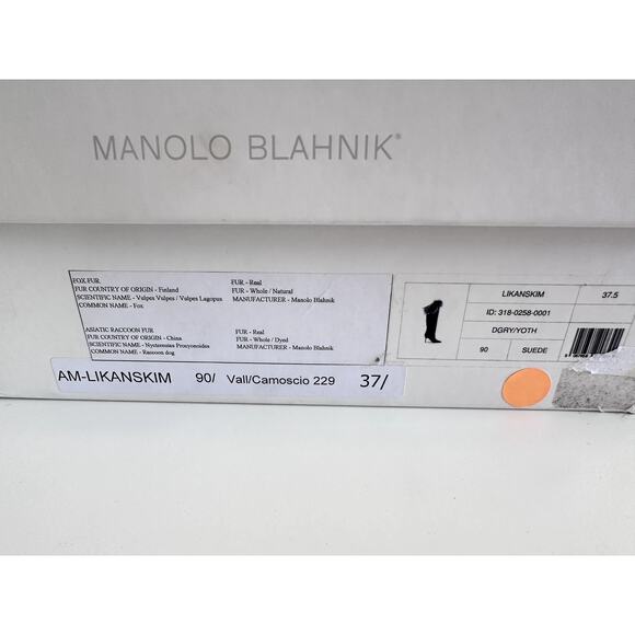 $1995 Manolo Blahnik Likanskim Boots Fur Suede Tall Womens Shoes Size 37.5 New - Picture 3 of 11